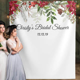 Red Christmas Bridal Shower Backdrop - iJay Backdrops