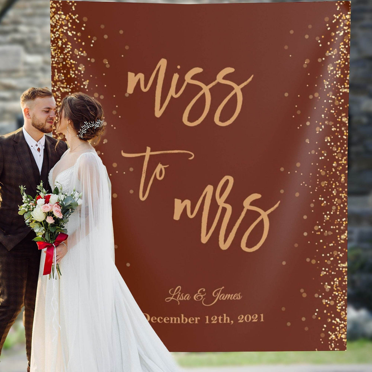 Miss to Mrs Backdrop, Terracotta Bridal Shower Backdrop - iJay Backdrops