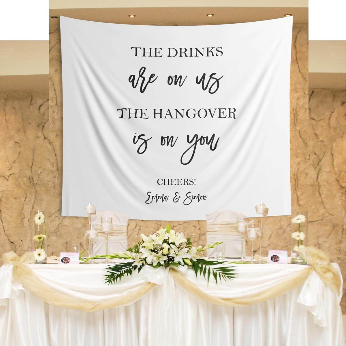 Wedding Bar sign Backdrop - iJay Backdrops