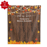 Rustic Fall Bridal Shower Backdrop, Fall In Love - iJay Backdrops