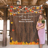Rustic Fall Bridal Shower Backdrop, Fall In Love - iJay Backdrops