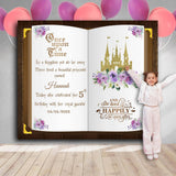 Purple Birthday Book Backdrop, Princess Backdrop - iJay Backdrops