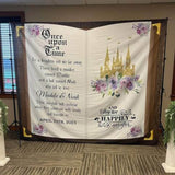 Purple Birthday Book Backdrop, Princess Backdrop - iJay Backdrops