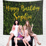 Custom Grass Birthday Backdrop, Artificial Fabric Grass Backdrop - iJay Backdrops