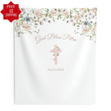 Wildflower Baptism Baptism Backdrop, Christening, First Holy Communion - iJay Backdrops