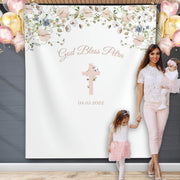 Wildflower Baptism Baptism Backdrop, Christening, First Holy Communion - iJay Backdrops