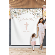 Wildflower Baptism Baptism Backdrop, Christening, First Holy Communion - iJay Backdrops