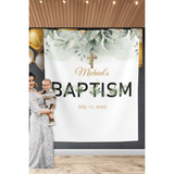 Greenery Christening Backdrop - iJay Backdrops