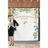 Greenery First Holy Communion Backdrop - iJay Backdrops