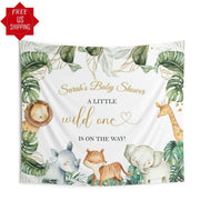 Little Wild One Safari Baby Shower Backdrop - iJay Backdrops