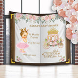 Princess Carriage Baby Shower Backdrop, Little Princess on the way Banner, Tiara Crown Baby Shower Photo Booth Backdrop, Once Upon a TIme - iJay Backdrops