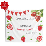 Strawberry Berry Sweet Baby Shower Backdrop - iJay Backdrops