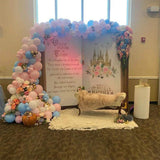 Princess Baby Shower Decoration, Little Princess Backdrop, Baby shower Princess Banner, Princess Birthday Tapestry, Blush Pink Floral Decor - iJay Backdrops