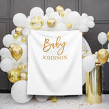 Custom Name Minimalist Baby Shower Backdrop - iJay Backdrops