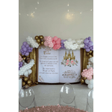Princess Baby Shower Decoration, Little Princess Backdrop, Baby shower Princess Banner, Princess Birthday Tapestry, Blush Pink Floral Decor - iJay Backdrops