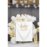 Custom Name Minimalist Baby Shower Backdrop - iJay Backdrops