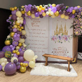 Purple Princess Baby Shower Backdrop Lavender Fairytale Decor Royal Shower Little Princess Once Upon A Time Castle Baby Shower Banner - iJay Backdrops
