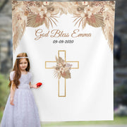 Boho Baptism Baby Shower Backdrop - iJay Backdrops