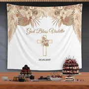 Boho Baptism Baby Shower Backdrop - iJay Backdrops