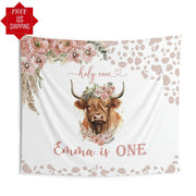 Highland First Birthday Cow Backdrop - iJay Backdrops