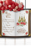 Red Roses Birthday Decor Once Upon a Time Birthday Backdrop Princess Party Banner Royal Castle Fairytale Background Derby Happy Birthday - iJay Backdrops