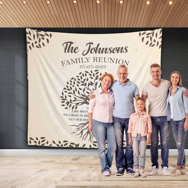 Family Tree Reunion Party Backdrop