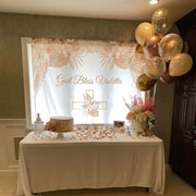 Boho Baptism Holy Communion Pampas Backdrop - iJay Backdrops