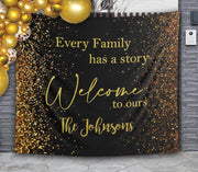 Black and Gold Family Reunion Backdrop - iJay Backdrops