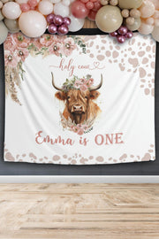 Boho Cow Birthday Backdrop - iJay Backdrops