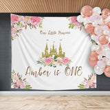 Princess Birthday Backdrop, Magical Day Princess Castle Party Banner, Fairy Kingdom Background, Little Princess Birthday, Pink Floral Decor - iJay Backdrops