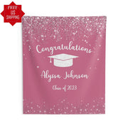 Red Silver Graduation Party Backdrop - iJay Backdrops