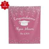 Red Silver Graduation Party Backdrop - iJay Backdrops