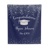 Red Silver Graduation Party Backdrop - iJay Backdrops