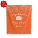 Red Silver Graduation Party Backdrop - iJay Backdrops