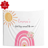 Pink Rainbow First Trip Sun Birthday Backdrop - iJay Backdrops