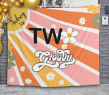 Two Groovy Birthday Backdrop, Groovy Party Decor, Retro Groovy Banner, 70s Birthday Background, Boho Daisy 2nd Birthday Groovy Photo Booth - iJay Backdrops