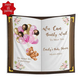 Pink Bear We can Bearly Wait Baby Shower Backdrop - iJay Backdrops