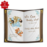 Gold Bear Balloons Baby Shower Book Backdrop - iJay Backdrops