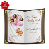Gold Bear Balloons Baby Shower Book Backdrop - iJay Backdrops