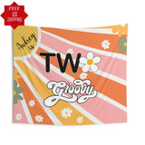 Two Groovy Birthday Backdrop, Groovy Party Decor, Retro Groovy Banner, 70s Birthday Background, Boho Daisy 2nd Birthday Groovy Photo Booth - iJay Backdrops
