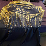 Custom Black and Gold Glitter Sparkle Backdrop - iJay Backdrops