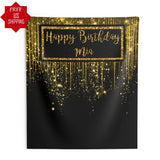 Custom Black and Gold Glitter Sparkle Backdrop - iJay Backdrops