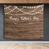 Rustic Happy Father's Day Backdrop Love Dad Decoration Family Festival Church PhotoBooth Banner Gold Glitter Thank You Daddy Decoration - iJay Backdrops