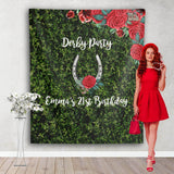 Custom Derby Kentucky Red Floral Party Backdrop