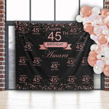 Rosegold Glitter step repeat Birthday Backdrop Custom backdrop Party Sparkle Birthday Background Prom backdrop Business Logo banner - iJay Backdrops