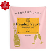 Veuve Champagne Pink Orange Bachelorette Party Backdrop - iJay Backdrops