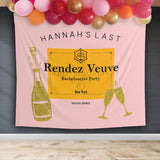 Veuve Champagne Pink Orange Bachelorette Party Backdrop