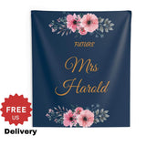 Navy Blue and Blush Bridal Shower Backdrop - iJay Backdrops