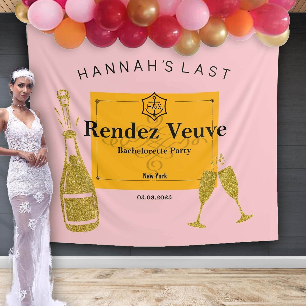 Last Rendez Veuve Bachelorette Party Backdrop - iJay Backdrops