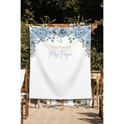 Blue floral Future Mrs Backdrop - iJay Backdrops
